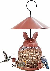 Large Metal Bird Feeder for Outside Hanging - 2LB Capacity (Copper)
