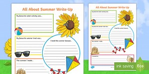 KS2 Summer Holiday Write Up Worksheet