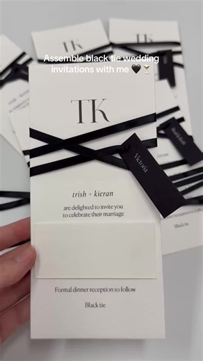 Behind the scenes assembling all your stunning invites 🤍 #weddinginvitation #nametags #weddinstationery #perthstationery #perthwedding #weddinginvites #blacktiewedding