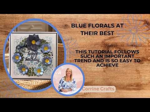 This Blue Floral Card is Going Viral! 💙 Watch This Easy Stencilling & Layered Flower Tutorial