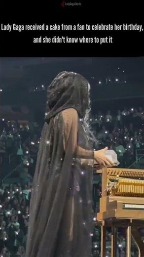 Lady Gaga received a cake from a fan in celebration of her 40th birthday in Boston