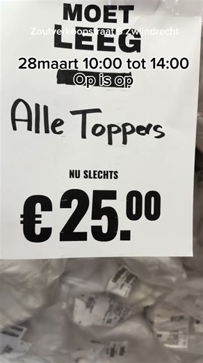 Mega Uitverkoop Zwijndrecht: Meubels & Matrassen €25