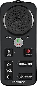 Easyfone iHeard SPK-01 Cell Phone Sound Amplifier for Hard of Hearing, Mobile Phone Speaker Voice Audio Amplifier with Microphone for Low Volume Smartphones and iPhones