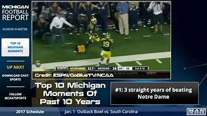 2.8K views · 19 reactions | Check out the Top 10 Michigan Football Moments of the past 10 years! (Part 2) Video via: Chat Sports | Michigan Wolverines by Chat Sports | Facebook