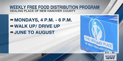 Healing Place of New Hanover County announces weekly free food distribution program