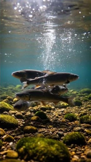 Rohu fish swimming in unity