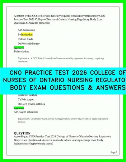 CNO Practice Test 2026 | College of Nurses of Ontario Exam Questions & Answers Nursing Regulatory.