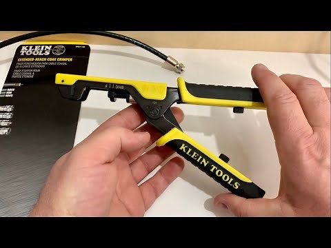 Klein Tools RG6 Coaxial Cable Compression Crimper Tool with Extended Reach