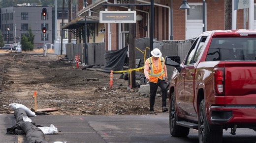What's that construction happening at Eugene Amtrak Station?