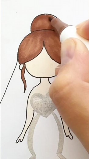 How to draw a beautiful bride 👰 Step by step drawing for kids #shorts #kids