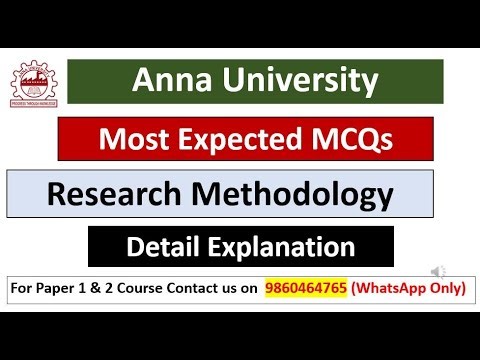 Anna University PhD Entrance Test 2024|Most Repeated Research Methodology MCQs|Research Methodology
