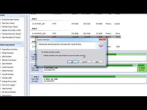 How to delete a partition from the Hard Drive? (Aomei Partition Assistant, Windows 7)