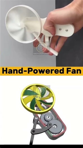 Hand-Powered Fan – Mechanical Design#Engineering #Mechanical #HowItWorks #TechEducation