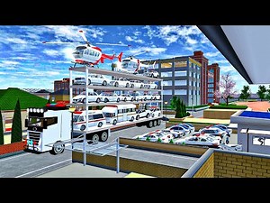 ALL POLICE CARS AT POLICE KOBAN - OVERSIZED CARS TRANSPORT WITH FOUR LEVEL TRAILER TRUCK