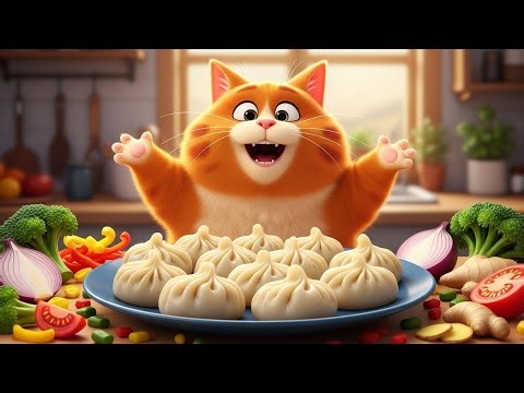 Cat The Chef Makes Veggie Momos 🥟 | Cozy Pixar-Style Cooking Animation 
