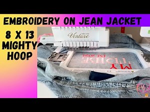 How to Embroider a Denim Jean Jacket | Baby Lock Venture + 8×13 Mighty Hoop. ‪@MsLelaStudio‬