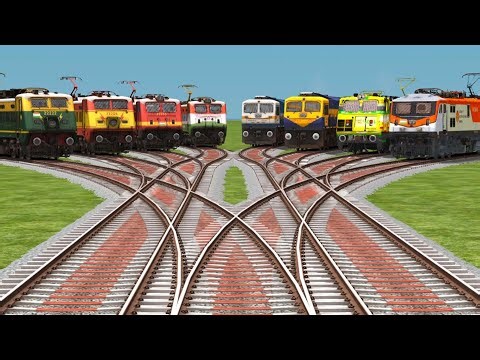 Indian Railroad Crossings Full ♦️ Speed Trainz Journey || Bye Daimond Railgadis Tracks Simulator