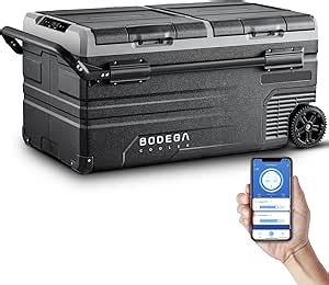 BODEGACOOLER 12 Volt Car Refrigerator, 100 Quart Portable Freezer, 95L Car Fridge Dual Zone WiFi APP Control, -4℉-68℉ Cooler, 12/24V DC and 100-240V AC, for RV,Camping,Travel,Outdoor