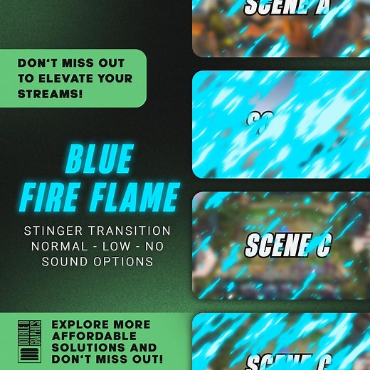 Blue Fire Flame Stream Stinger Transition, Animated Scenes, OBS or Streamlabs, Twitch Stream Overlay, Motion Graphics, Vtubers - Etsy
