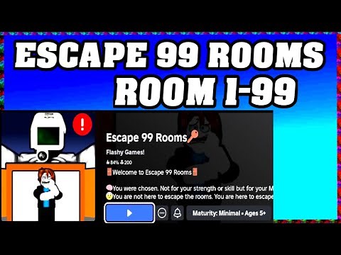 ROOM 1-99 ESCAPE 99 ROOMS Roblox Walkthrough [Full Guide English] 🗝️