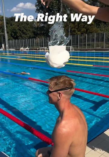 Swimmers whats the best way to put on your swim cap? #swim #swimcap #swimming #pool #partytricks