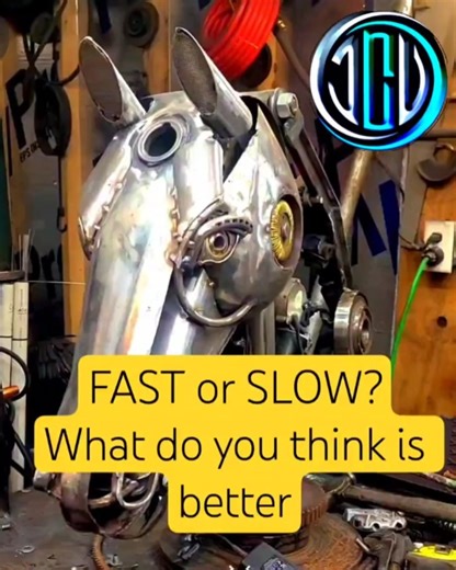 FAST or SLOW? Which speed do you think looks best? #jeanclaudevanderfieldart #horse #automaton