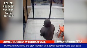 26K views · 139 reactions | ARMED ROBBERY IN WYNDHAM VALE Further footage has been released of a man police wish to speak to in regard to an armed robbery with a knife. The man held a female staff member at knife point and demanded cash. | Wyndham TV | Facebook