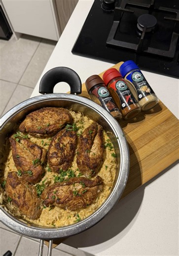 Easy Chicken & Rice Recipe: 1. In a small bowl combine the Robertsons Herbs and Spices for the spice blend of choice. Season the chicken breasts generously on all sides with the spice blend reserving 1 tablespoon of spice to season the rice. 2.Heat the a little vegetable oil in a heavy-bottomed saucepan over medium heat. Add the seasoned chicken breasts and cook for 5-8 minutes on each side until golden brown and fully cooked through. 3.Remove from the pan and place the chicken on a plate, cover