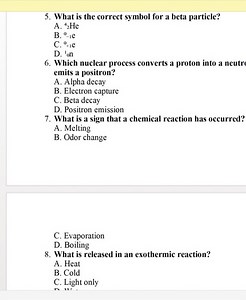 What is the correct symbol for a beta particle? A. { } _ { 2 } ... | Filo