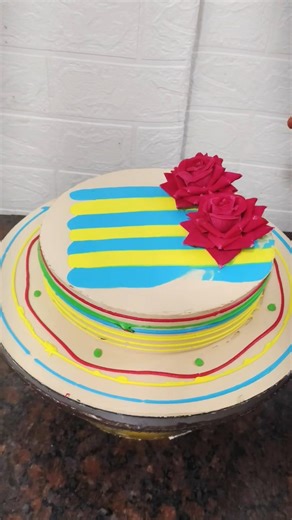 Vanilla Rambow Yellow Colour #cake #rainbow #vanilla #shorts #reels #cake #beautiful #food#cake
