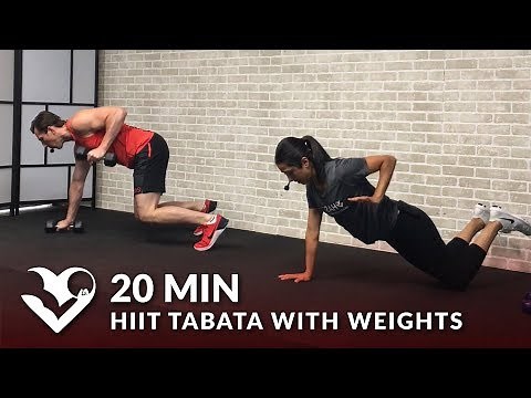 20 Minute HIIT Tabata Workout with Weights - Dumbbell Training Total Body Workout at Home