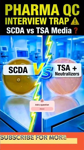 Tricky QC interview Question Difference between SCDA and TSA -N media? #pharma #education #interview