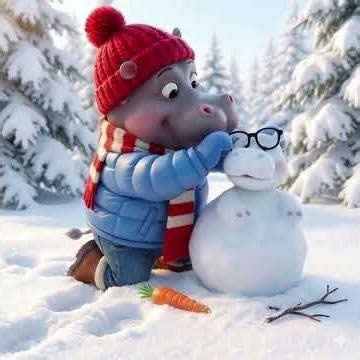 A hippo cuter than a snowman