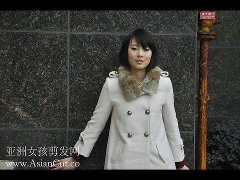 AC-BLD-V014 Pretty tall model gets extreme short bob haircut and short bangs cut