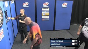 WHITEHEAD WINS IT! 🏴󠁧󠁢󠁥󠁮󠁧󠁿 Some very impressive doubling in the latter stages of that match there as Conan Whitehead wins just his third ProTour game this year, defeating James Wilson 6-3! #PC15 | R1 📺 http://bit.ly/PDCTVLive 📋 http://bit.ly/PC15Latest | Professional Darts Corporation