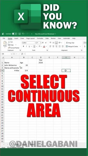Use SHIFT to SELECT Multiple Cells in Excel