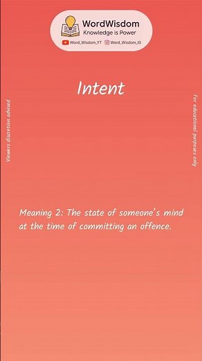 What does "Intent" mean? | English vocabulary shorts | #intent #wordwisdom