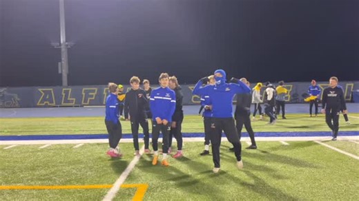 Alfred State Men's Soccer on Instagram: "Gearing up for AMCC Semis 😮‍💨🙌 The boys went to work last night in preparation for tomorrow’s AMCC Semifinal matchup against La Roche. Catch them in action on Wednesday at 2:00 PM in Pittsburgh. Go Pioneers! 🐂 #gopioneers #alfredstate"