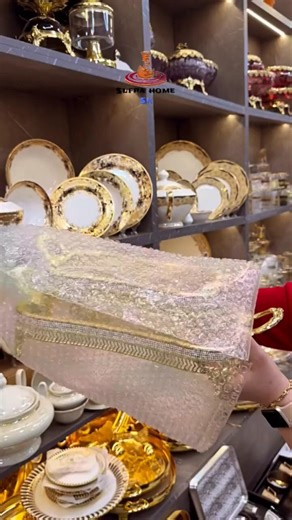 Luxury Gold Serving Tray with Handle — Altın Kulplu Şık Sunum Tepsisi | Sufra Home#sufrahome