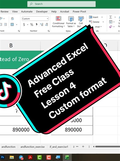 Advanced Excel Free Class Lesson 4 (Custom format မှာ ပါတဲ့ decimal format, Thousand separator, Instead of zero, unit format, Date format ) တိုကို သင်ကြားပေးထားတာဖြစ်ပါတယ်ခင်ဗျာ #advanced_excel #video_class #zoom_class သင်တန်းများကို စနစ်တကျ လေ့ကျင့်ခန်းဖိုင်များဖြင့် တက်ရောက်လိုပါက #09777838686 (viber) @phoekhantforlife (telegram) တိုကို ဆက်သွယ်နိုင်ပါတယ်ခင်ဗျာ