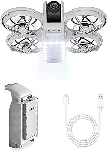 YDW Neo Night Light Landing Gear - Battery Protector for DJI Neo Accessories LED Light Landing Legs Battery Protectors 2 in 1 Kit，Rechargeable LED Night Flying Lights (for DJl NEO)