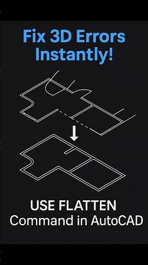 Turn 3D Mistakes into Perfect 2D Drawings with FLATTEN! | AutoCAD Tip