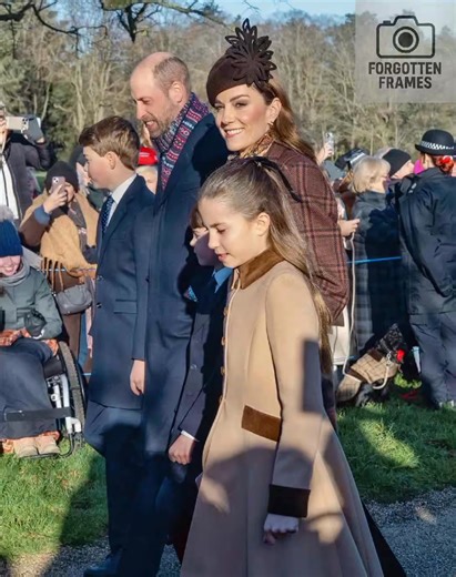 Princess Charlotte arrived at St Mary Magdalene Church in Sandringham with her parents for the annual Christmas Day service. A heartwarming glimpse of royal tradition, family, and festive spirit 🎄✨ #holidaygreetings #newyear #buynothing #holidays #blessing #gentlyused | Forgotten Frames