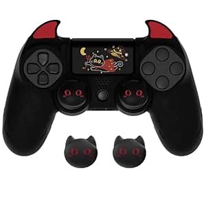 Amazon.com: PlayVital Cute Demon Controller Skin for ps4 with Thumb Grips & Stickers, Kawaii Anti-Slip Silicone Controller Cover Grip Protector for ps4 Slim/Pro Controller - Black : Video Games
