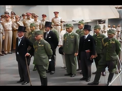 Stunning restored footage of the Japanese Surrender on the USS Missouri, today 2 Sept. 80 years ago!