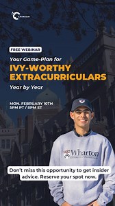 Did you know that your child’s extracurriculars could be the deciding factor in their dream school acceptance? Building stand-out extracurriculars doesn’t happen by chance—it takes thoughtful planning, leadership, and meaningful experiences. This free webinar will show you how to guide your child toward activities that not only resonate with admissions officers but also build their confidence and skills for life. Sonja, a Former UPenn Admissions Officer, will show you how to: In the webinar, we’