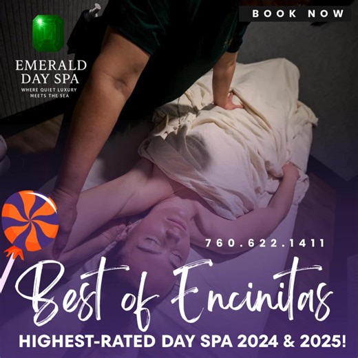 ✨🎃 Triple Trick of Double Treats! All month long at Emerald Day Spa — earn DOUBLE POINTS for: 💆♀️ Massages 💚 Referrals 📅 Rebookings ✨ Ends 10/31/25 — you might even earn a FREE massage just by treating yourself! 📲 Book your peaceful day! 📅 Call or text: 760.622.1411 https://emeralddayspa.net/ Indulge in luxury that gives back—because the best treats come from taking care of yourself. 🌿 #EmeraldDaySpa #EncinitasWellness #LuxurySpa #MassageRewards #DoubleTheBliss #FallSelfCare #TreatYoursel