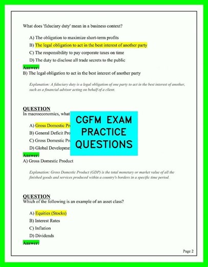 CGFM Exam Practice Questions Video 2026 Updated Study Guide with Answers and Explanations for CGFM