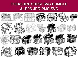 Treasure Chest SVG Bundle, Pirate Graphics (digital Download) - Etsy