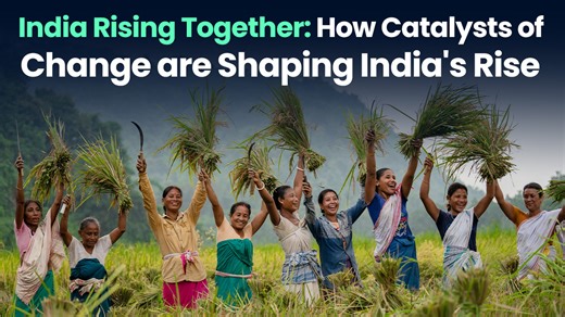 India's journey in the past decade has been truly extraordinary. And it's been powered by initiatives that are quietly and determinedly building a better future for the nation – one that's equitable, sustainable and inclusive. From a pioneering bank led by rural women to a revolutionary machine repurposing menstrual pads and an organisation helping lakhs of women return to work – join us in witnessing the unstoppable rise of a nation. #IndiaRisingTogether in partnership with Gates Foundation Ind